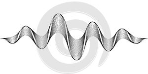 Vector sound waves stylized with stippled tape. Dynamic equalizer visual effect