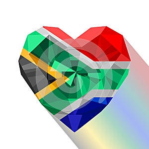 Vector South African heart, flag of the Republic of South Africa.