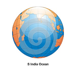 vector South India Ocean Globe
