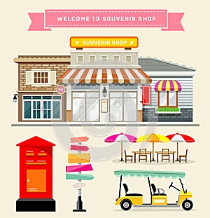 Vector Souvenir shop collections concepts design