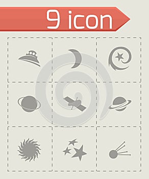 Vector space icons set