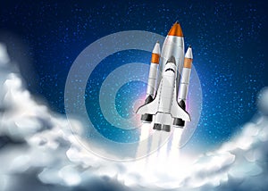 Vector spacecraft shuttle takeoff realistic 3d