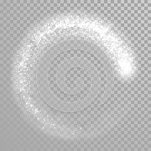 Vector sparkling light tail wave splatter photo
