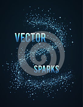 Vector sparks isolated on dark background