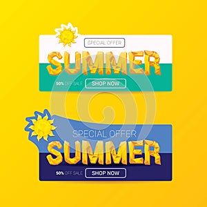 Vector special offer summer label design template