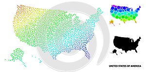 Vector Spectral Pixel Map of USA Territories