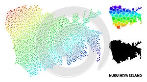 Vector Spectral Pixelated Map of Nuku Hiva Island