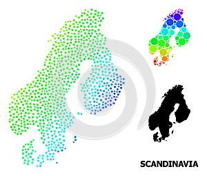 Vector Spectrum Gradient Dot Map of Scandinavia