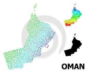 Vector Spectrum Gradient Dotted Map of Oman