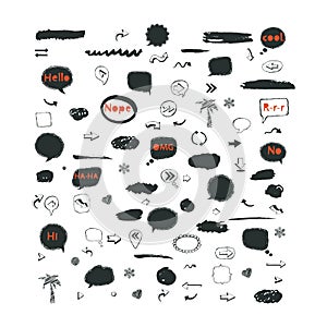 Vector speech bubble,stickers,arrows icon set