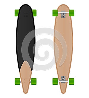 Vector speedboard longboard isolated on white background.