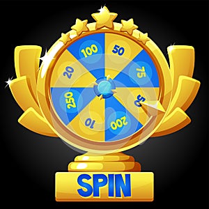 Vector spin wheel of fortune for the game.