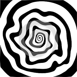 Vector spiral. Spiral. The concentric circles. The silhouette of the spiral. Effect, hypnosis, the symmetry of the spiral.