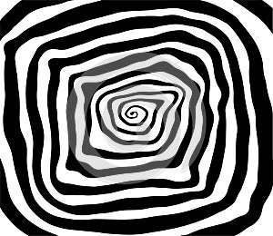 Vector spiral. Spiral. The concentric circles. The silhouette of the spiral. Effect, hypnosis, the symmetry of the spiral.