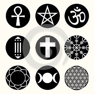 Vector Spiritual Symbols Set Illustration