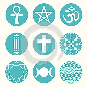 Vector Spiritual Symbols Set Illustration