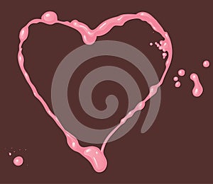 Vector splash in the form of heart