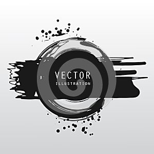 vector splats splashes and blobs of black ink paint in different shapes drips
