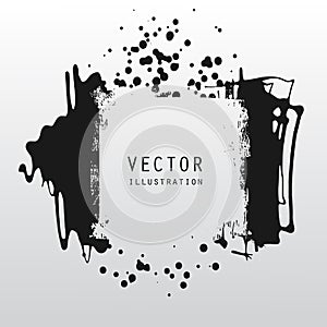 vector splats splashes and blobs of black ink paint in different shapes drips