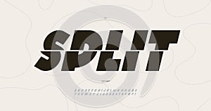 Vector split modern font bold style