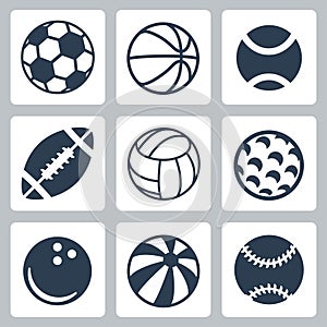 Vector sport balls icons set