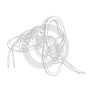 Vector sport footware on white background