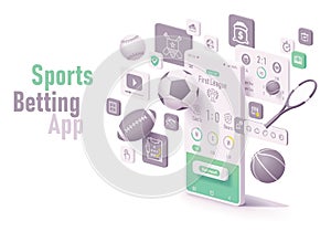 Vector sports betting app concept photo