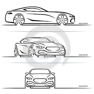 Vector sports car silhouettes