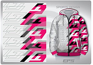 Vector sports shirt background image.pink white pixel pattern design, illustration, textile background for sports long sleeve