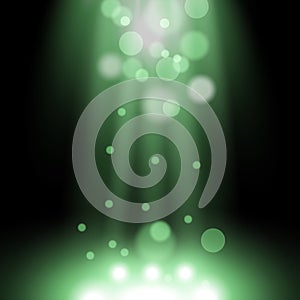 Vector spotlight. light effect with sparks, green color