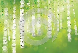 Vector spring birches forest.