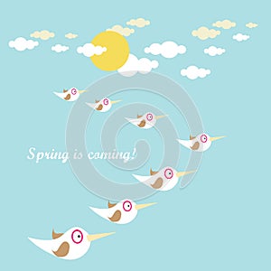 vector spring is coming illustration