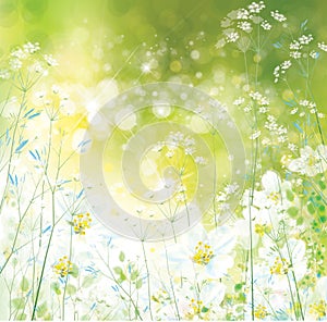 Vector spring, floral background.