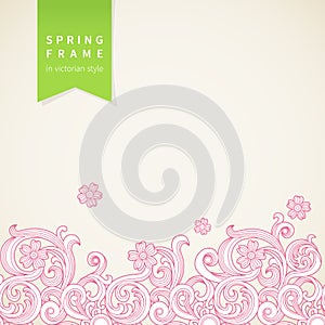 Vector spring floral pattern in Victorian style.