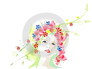 Vector spring girl