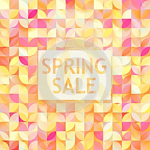 Vector spring sale poster. Cute discount card. Seasonal discount