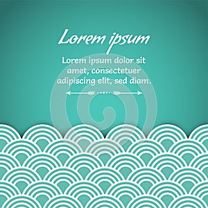 Vector squamous postcard in blue colours