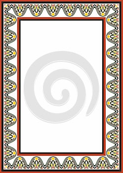 Vector square Assyrian color ornament. photo