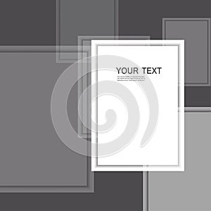 Vector square background. Grey abstract geometry design