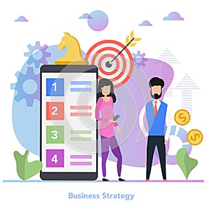 Vector square concept of business strategy in flat style