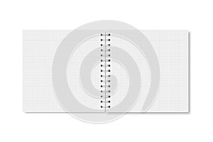 Vector square copybook with metallic white spiral