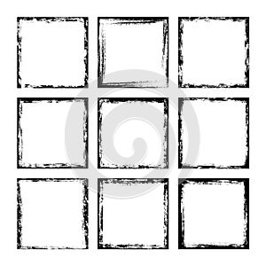 Vector Square Frame In Grunge Style Collection photo