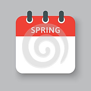 Vector square icon page calendar - season spring