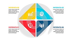 Vector square infographic with 4 options for presentation