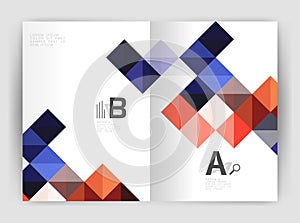 Vector square minimalistic abstract background, print template business brochure a4