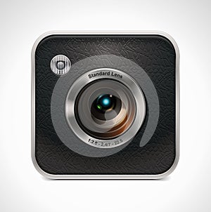 Vector square retro camera icon