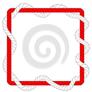 Simple Vector, Square Shape, from 2 Red and WhiteRope, for 17 August Event, Indonesia Independence Day Element Design