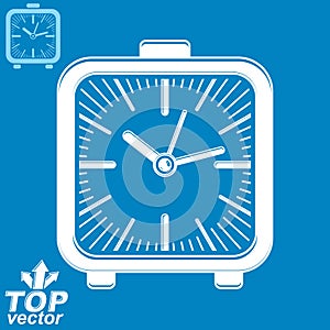 Vector square table clock with simple clockwise