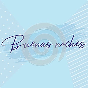 Vector square template for social media Good Enening in Spanish language photo