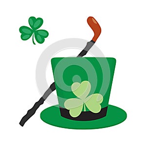 Vector St Patrick`s Day Ireland Irish Hat Shamrock